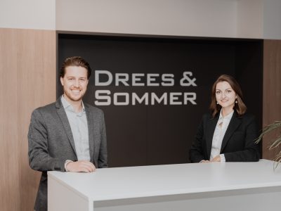 Stephan Tauber und Carolin Muckenhuber © Drees & Sommer / Christoph Mörixbauer Photography